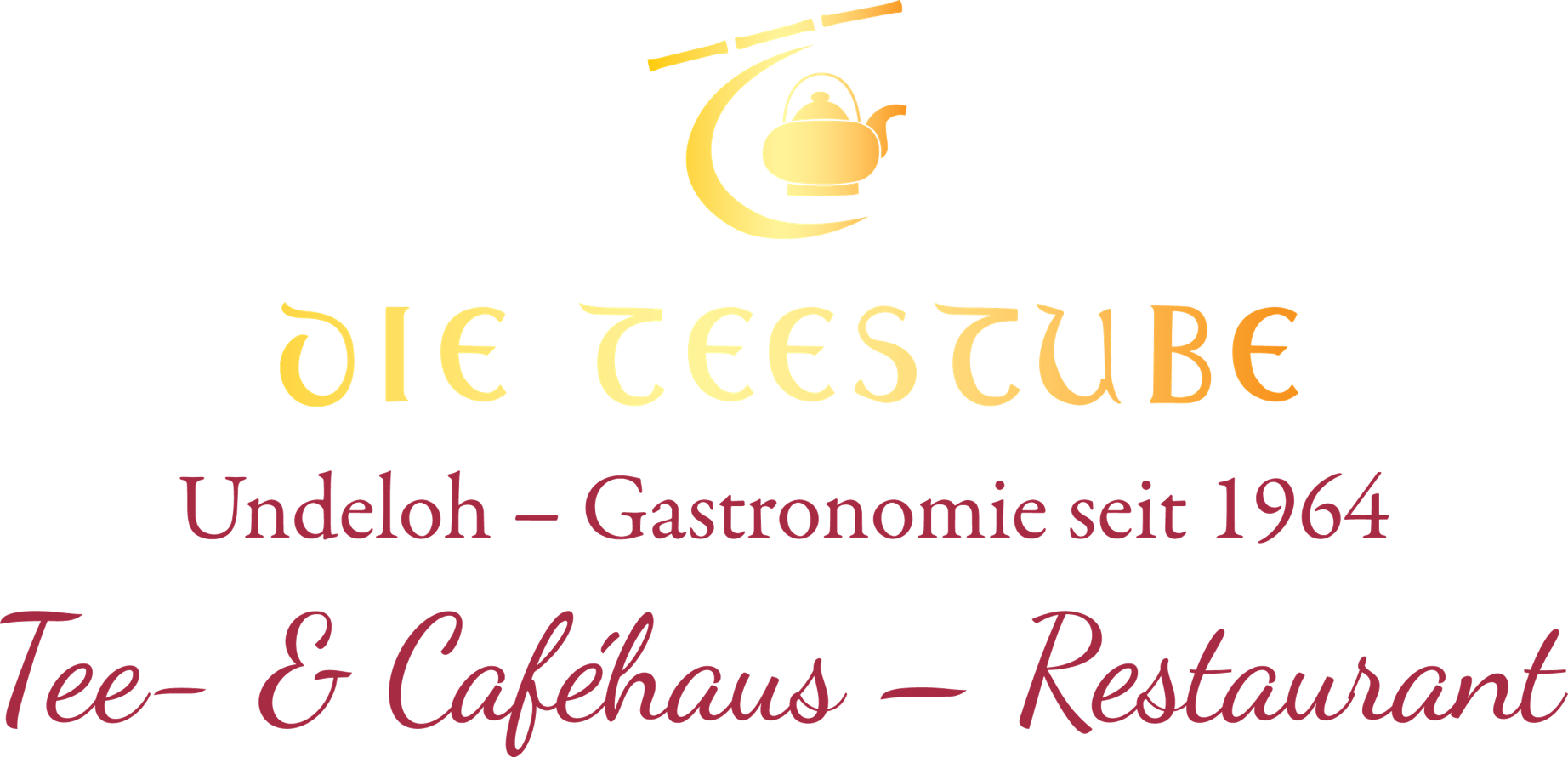 Goldene Teekanne als Logo der Teestube Undeloh - Gastronomie seit 1964
